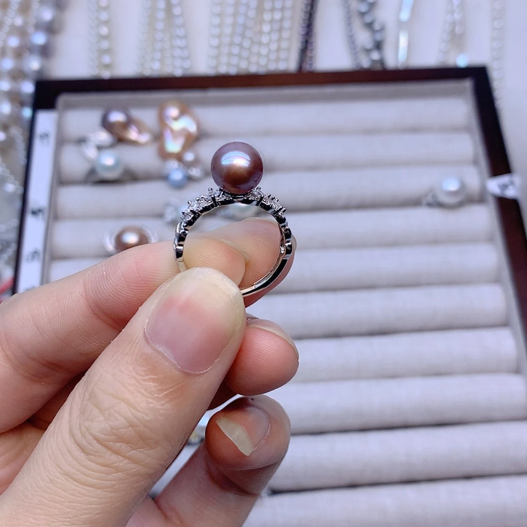 【闪购商品】银S925镶嵌戒指淡水珍珠