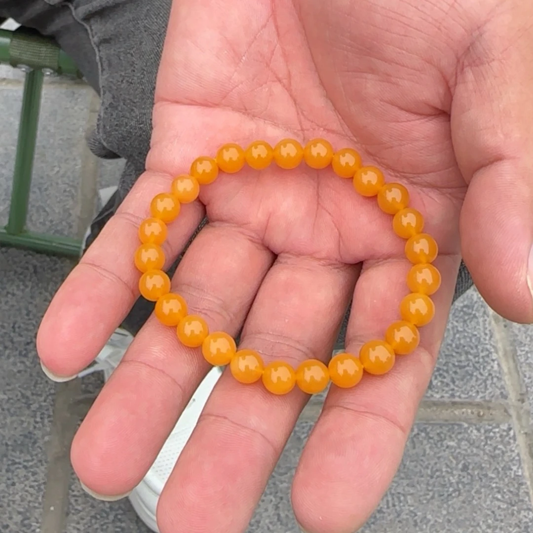 卡6石英岩质玉黄龙玉手串