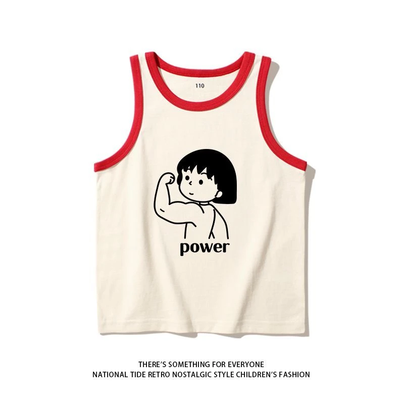 肌肉丸子儿童背心纯棉2025夏季男童无袖上衣女童宝宝新款卡通打底