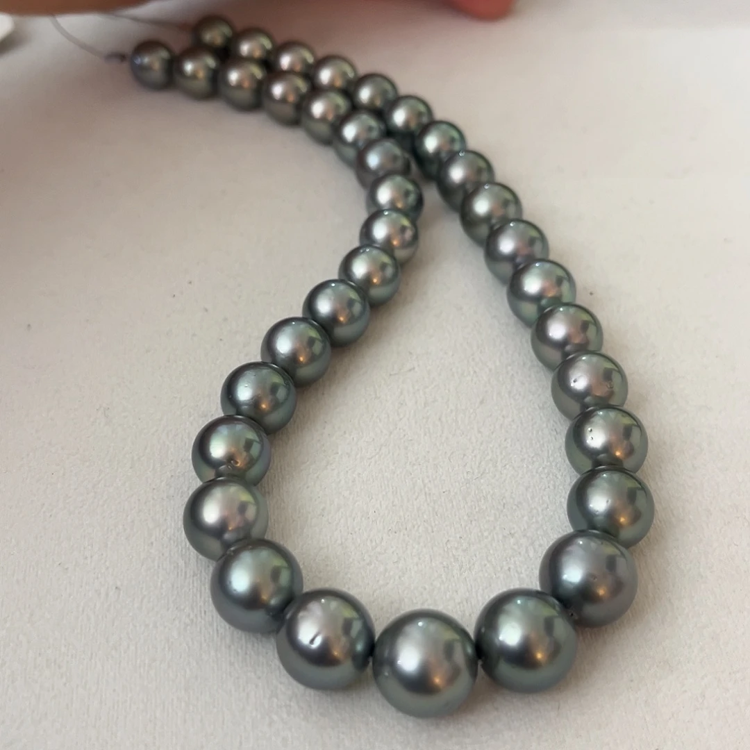 海水珍珠颈饰未镶嵌铂金灰海洋蓝11-13