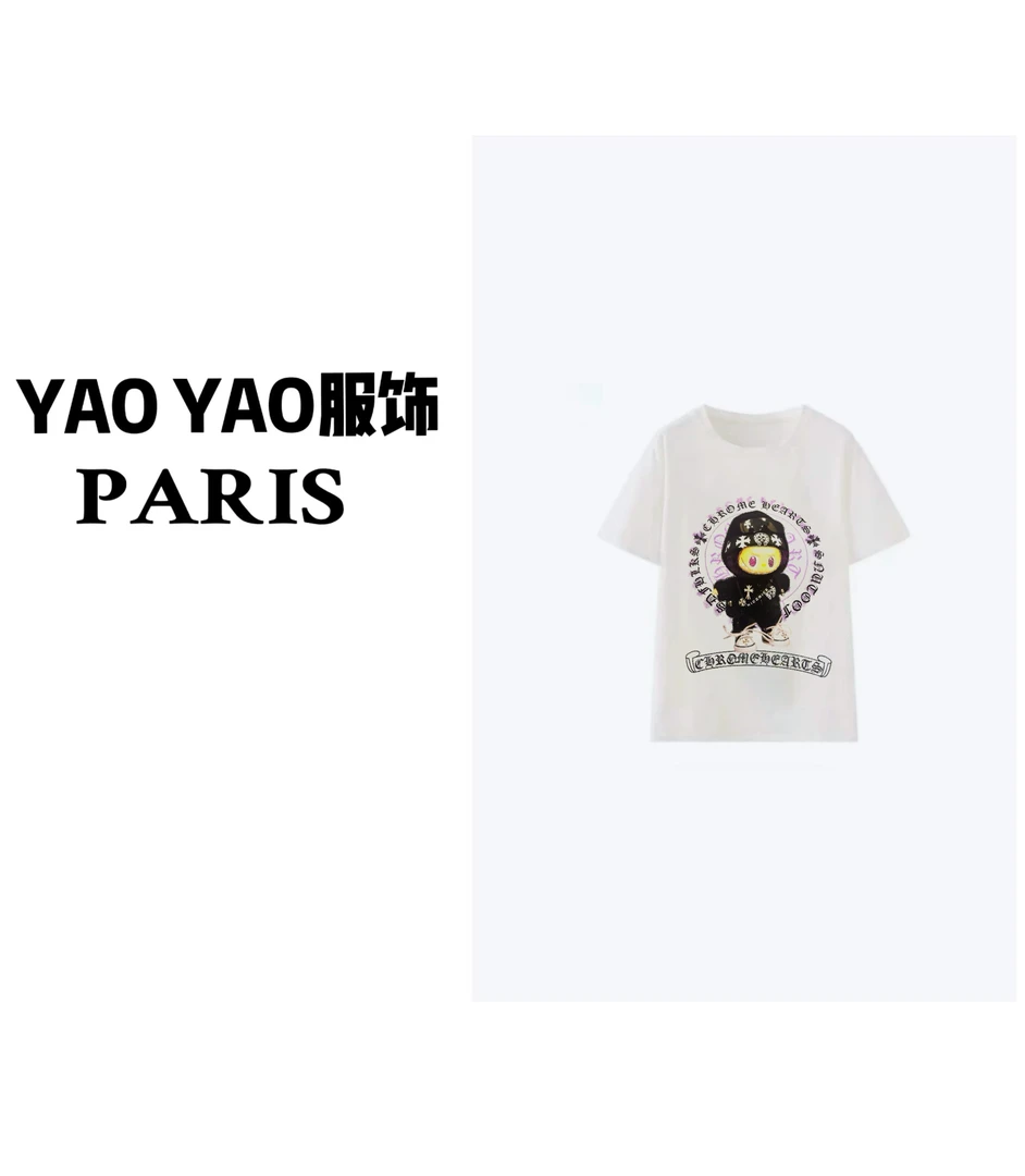 【YAOYAO】 魔法克克 时尚百搭短袖 夏季新款立体手工烫钻工艺