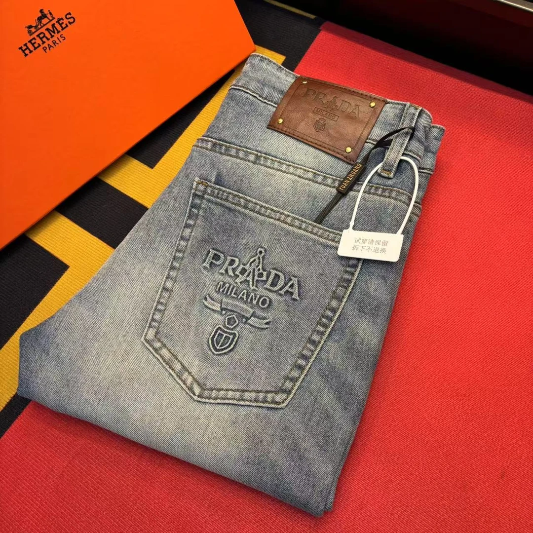 (小P8917)欧货新款时尚百搭轻奢潮牌中腰小直筒洗水牛仔裤