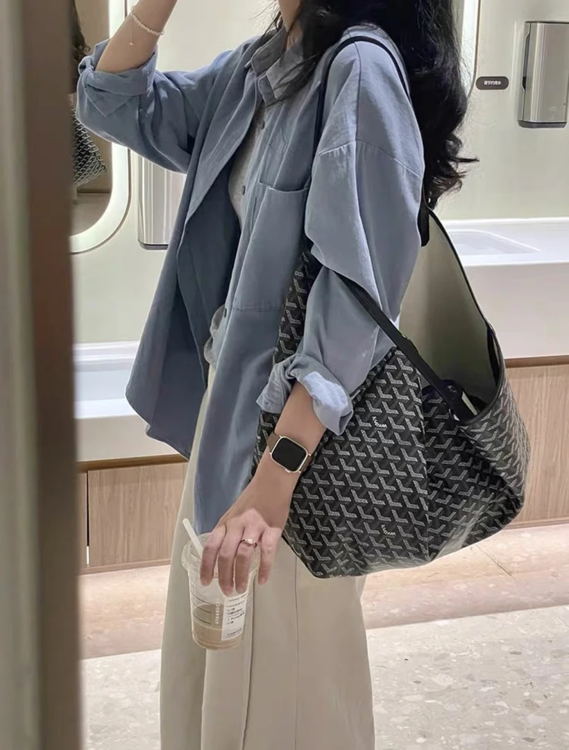 斜纹棉蓝色衬衫女上衣内搭秋冬季叠穿衬衣韩系外套早秋上衣长袖