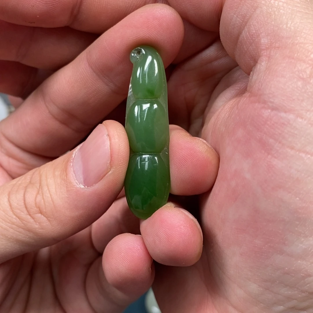 和田玉（碧玉）颈饰未镶嵌?***拙和田玉碧玉福豆吊坠
