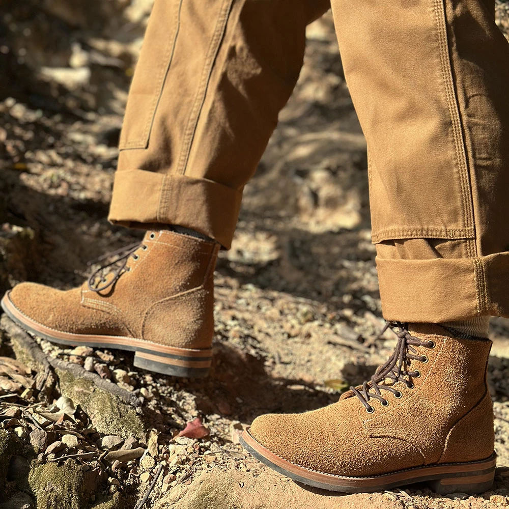 【阿龙严选】美式复古百搭男鞋大逃亡靴固特异工艺工装靴真皮LZ0070