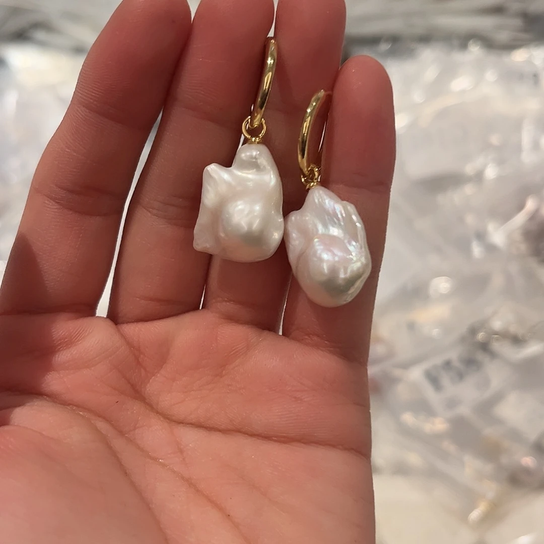 淡水珍珠耳饰合金