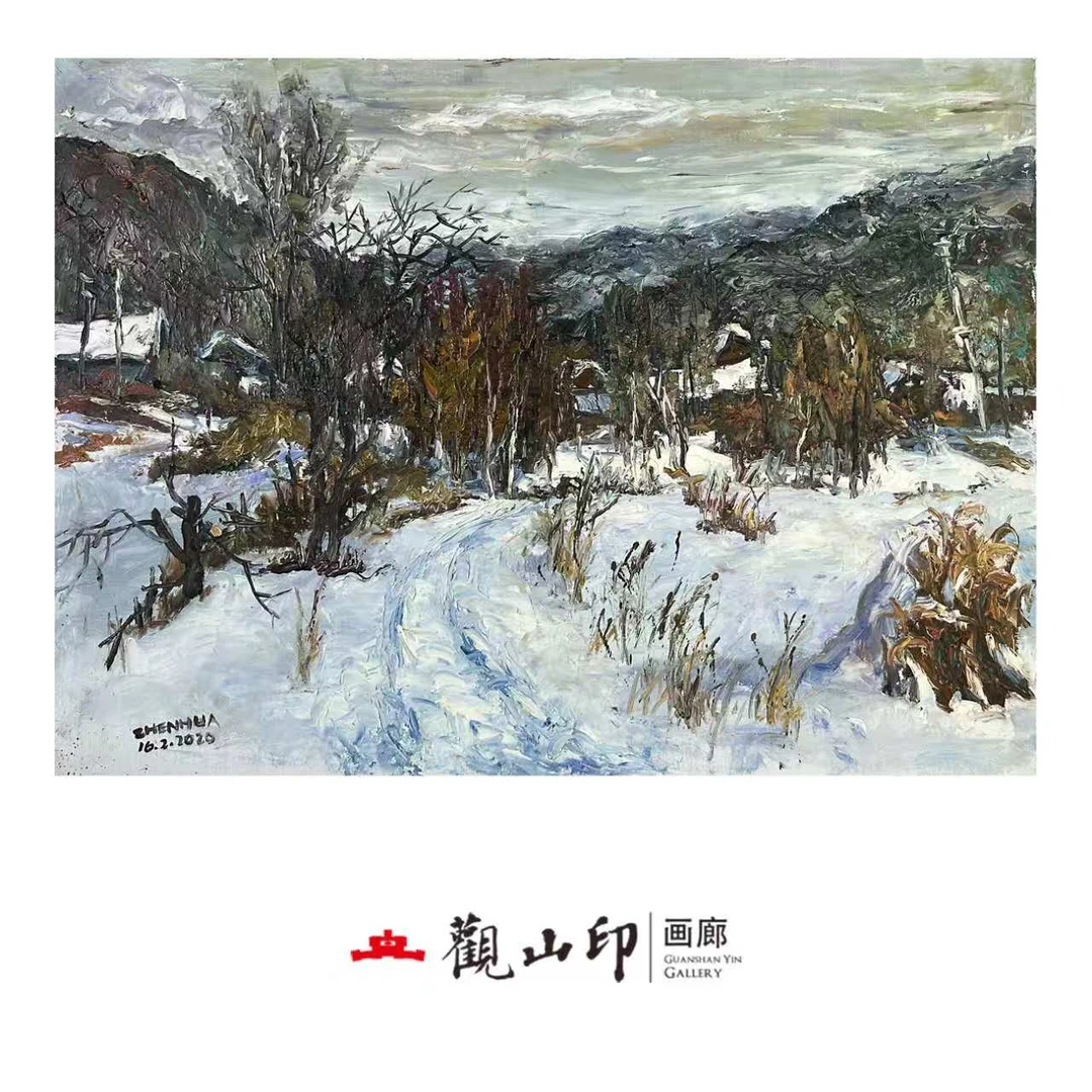 WZH原创手绘风景油画59.5x80cm乡村作品1445