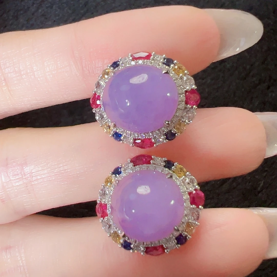 18K金镶嵌翡翠耳饰签收后24小时鉴赏期，过时不退