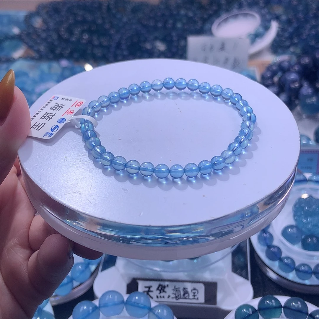 未镶嵌手串海蓝宝石圣蓝4.8m【160元】要拍2件