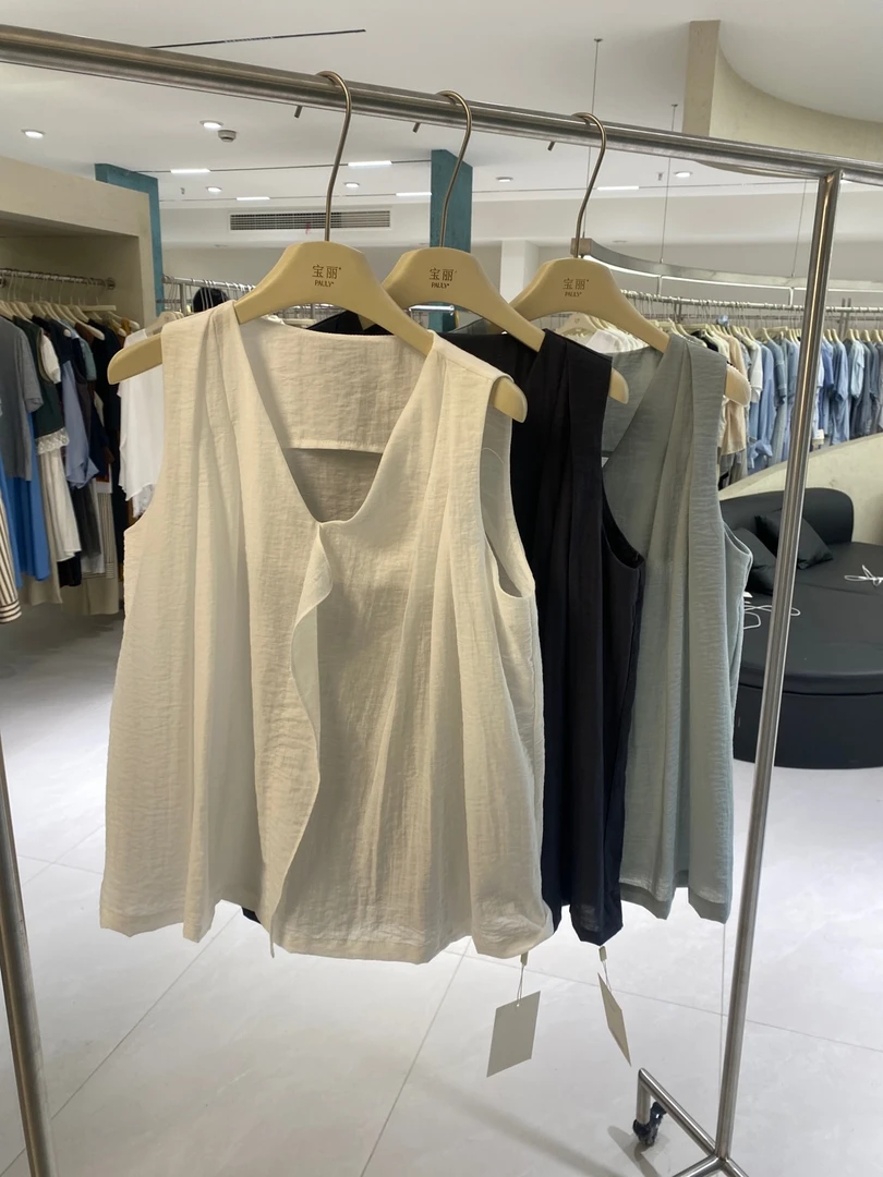 099 B 韩版洋气无袖女2025夏季舒适上衣