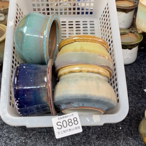 紫砂花盆瑕疵088口径7.5左右