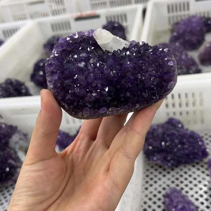 发饰水晶未镶嵌奇石紫晶花