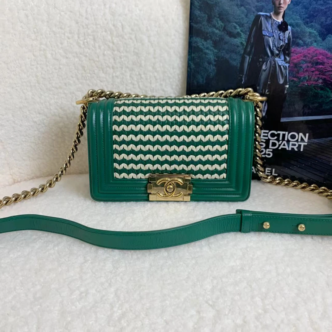 99新 Chanel/香奈儿 绿金leboy小号/71568121/12期免息/代卖服务