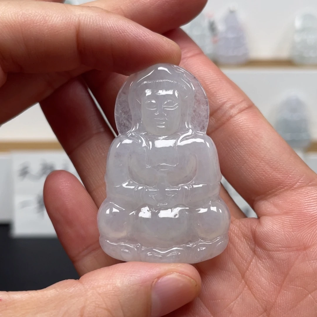 翡翠未镶嵌颈饰天然翡翠A货观音8号