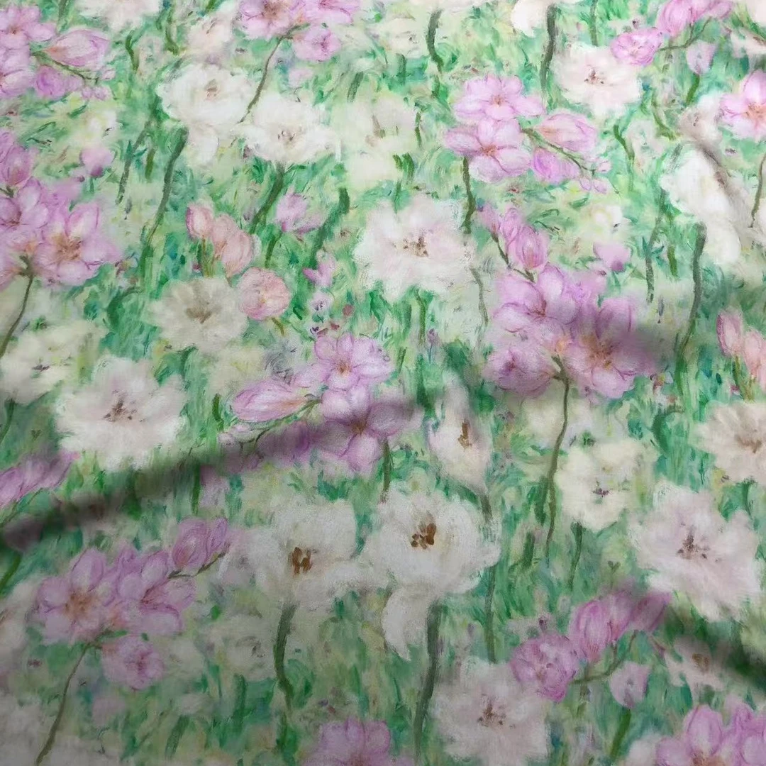 祥云缎布料粉色佳人夏天连衣裙旗袍裙套装柔软舒适亲肤透气有光泽