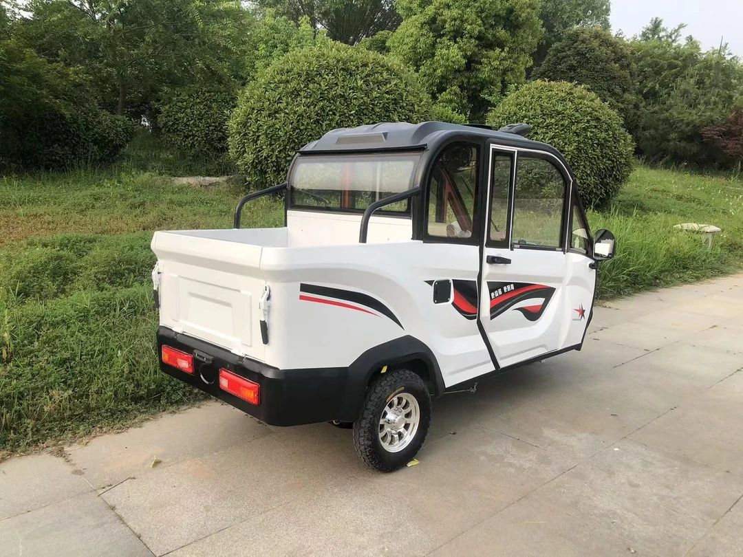 皮卡全封闭电动三轮车带棚代步封闭三轮车家用电瓶三轮车小型车
