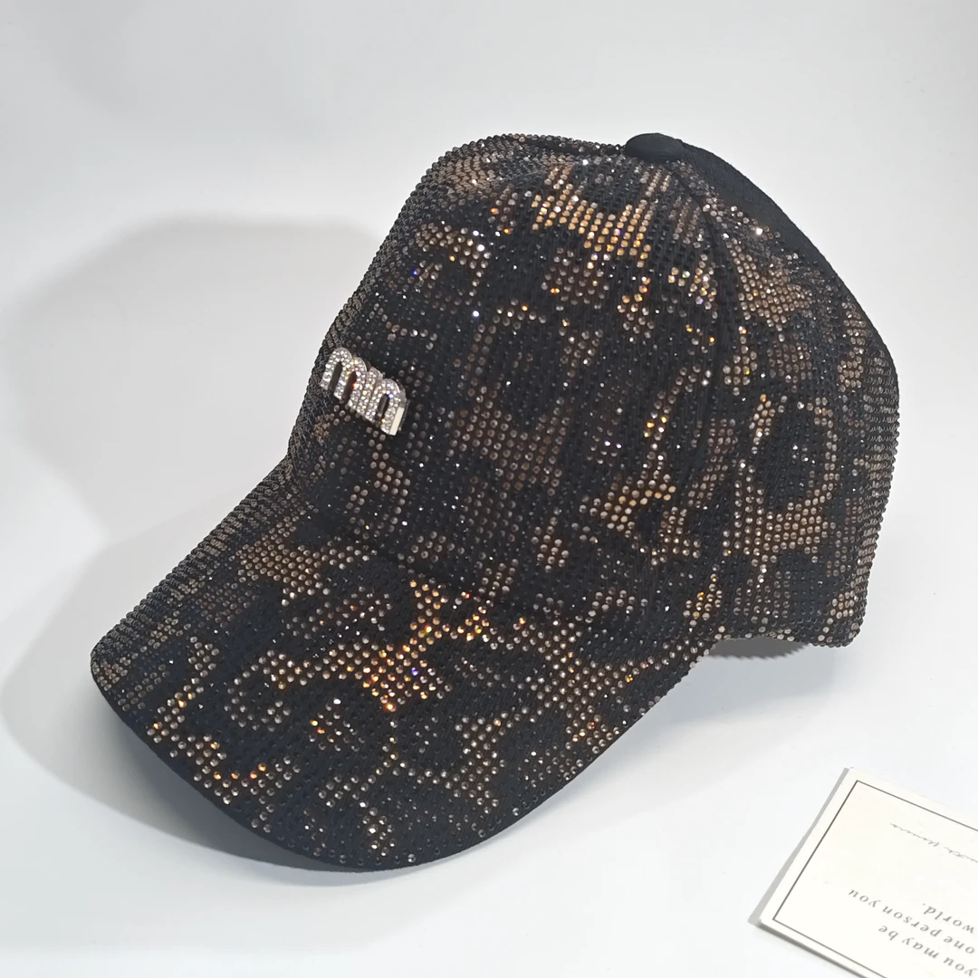 M120闪闪重工豹纹时尚个性字母帽子