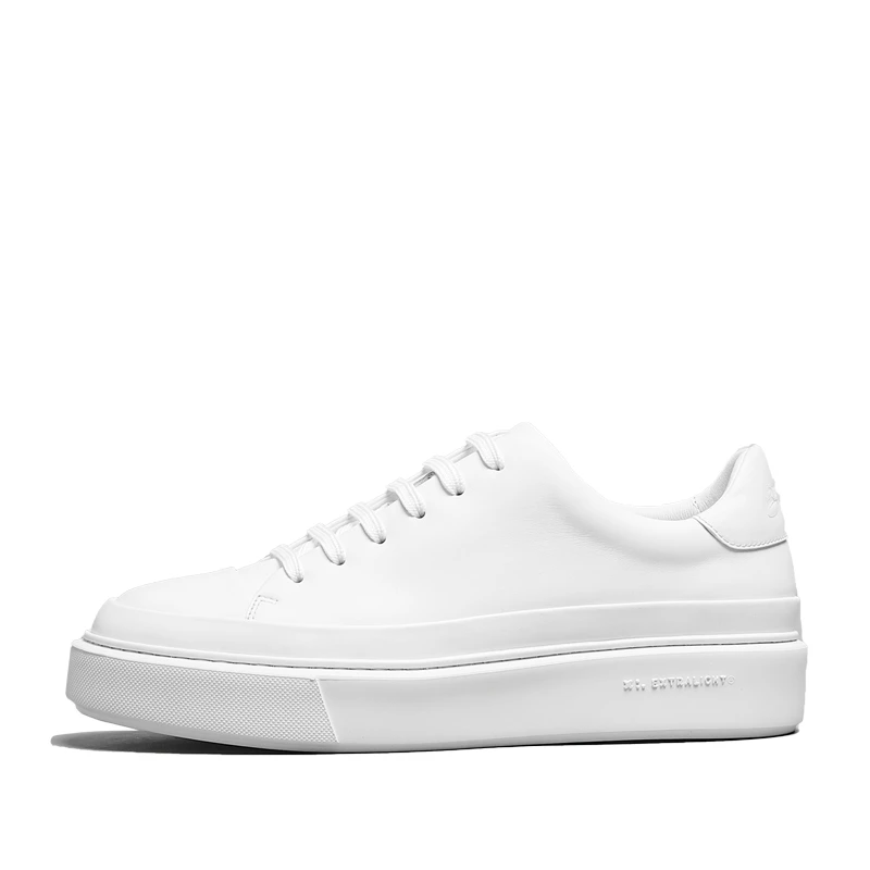 BaDu/男士经典高端厚底平跟时尚休闲百搭系带板鞋西裤专用小白鞋