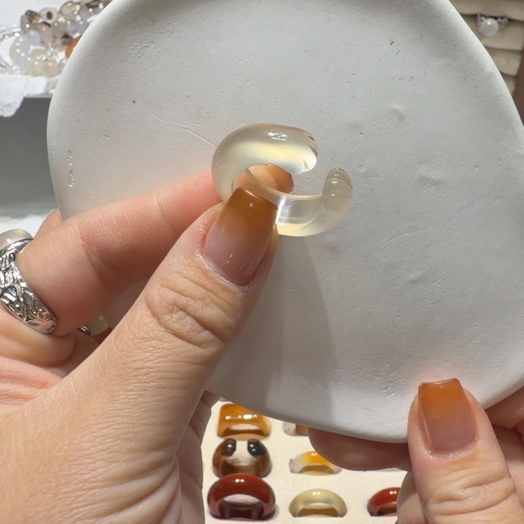 玛瑙/玉髓未镶嵌戒指港14/15