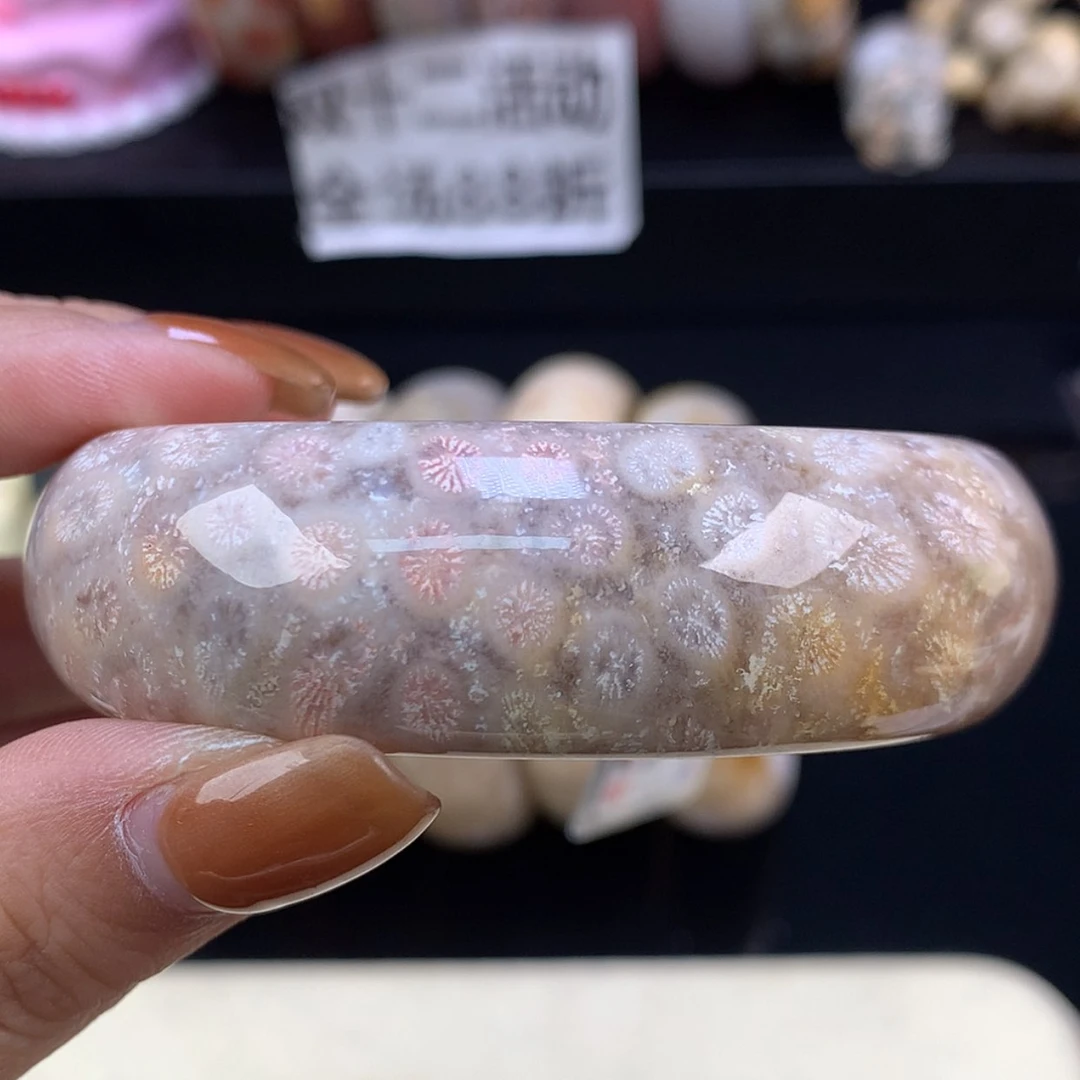 【闪购商品】颈饰未镶嵌硅化珊瑚（珊瑚玉）精美手镯56.5（71号）
