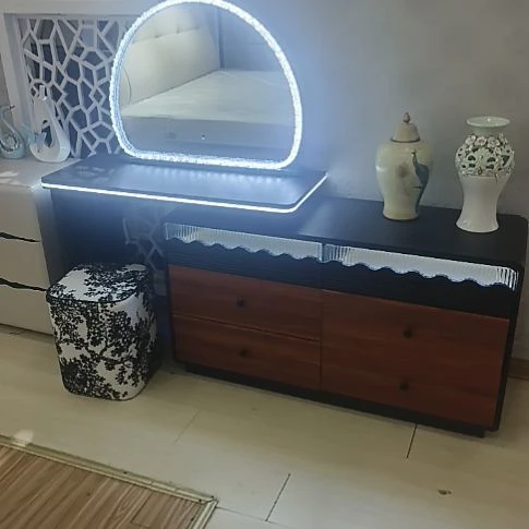 移动松木中古风妆台