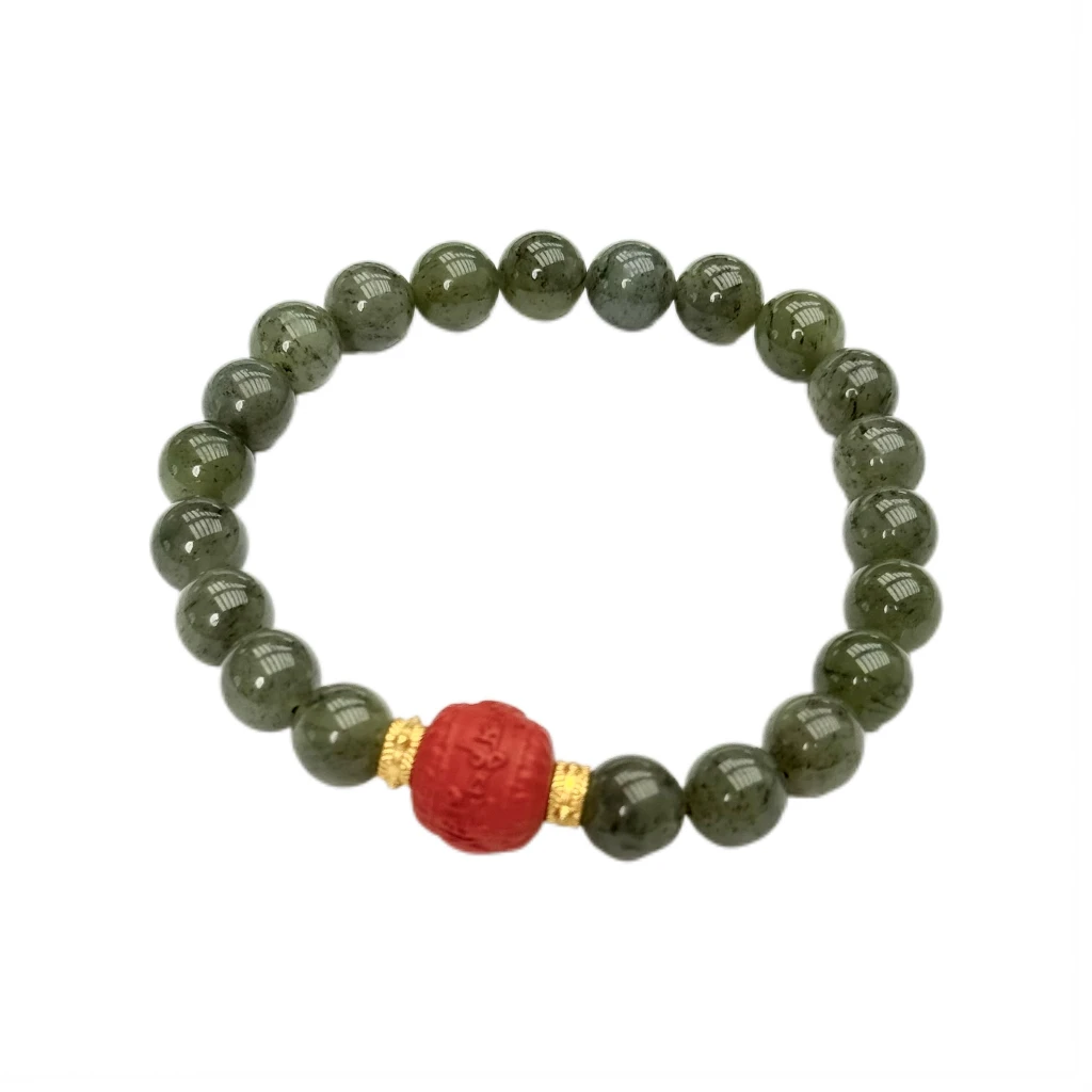 预售-新疆和田玉墨绿青花手串尺寸约9mm多样发发一件