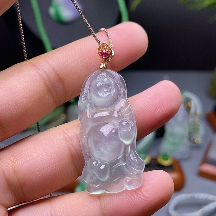 翡翠未镶嵌吊坠(赠链)
