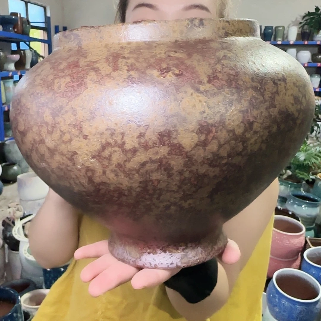 紫砂花盆高20口17
