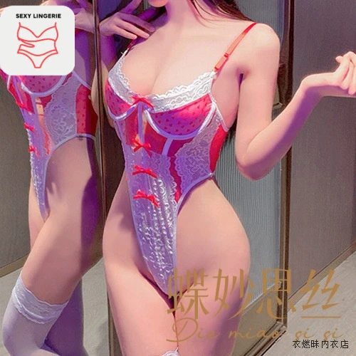 三点式新款夏日蕾丝性感风纯御风连体修身内衣睡裙聚拢女御姐薄款