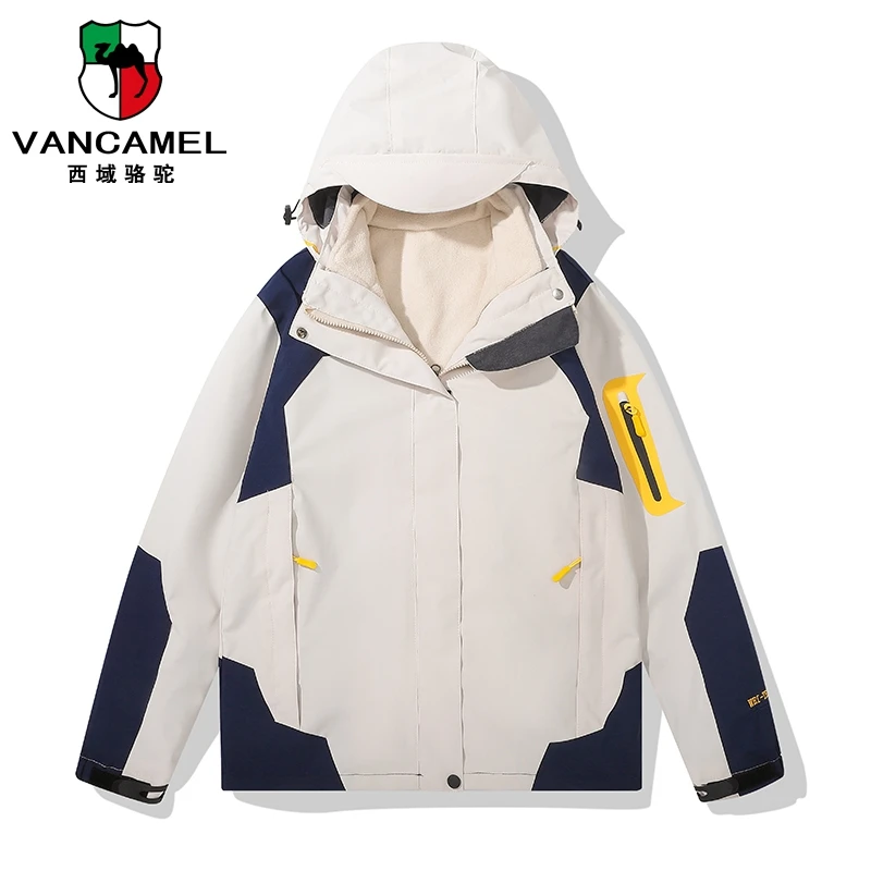 春秋冬季三合一防风防水冲锋衣男女可拆卸情侣两件套户外加绒加厚