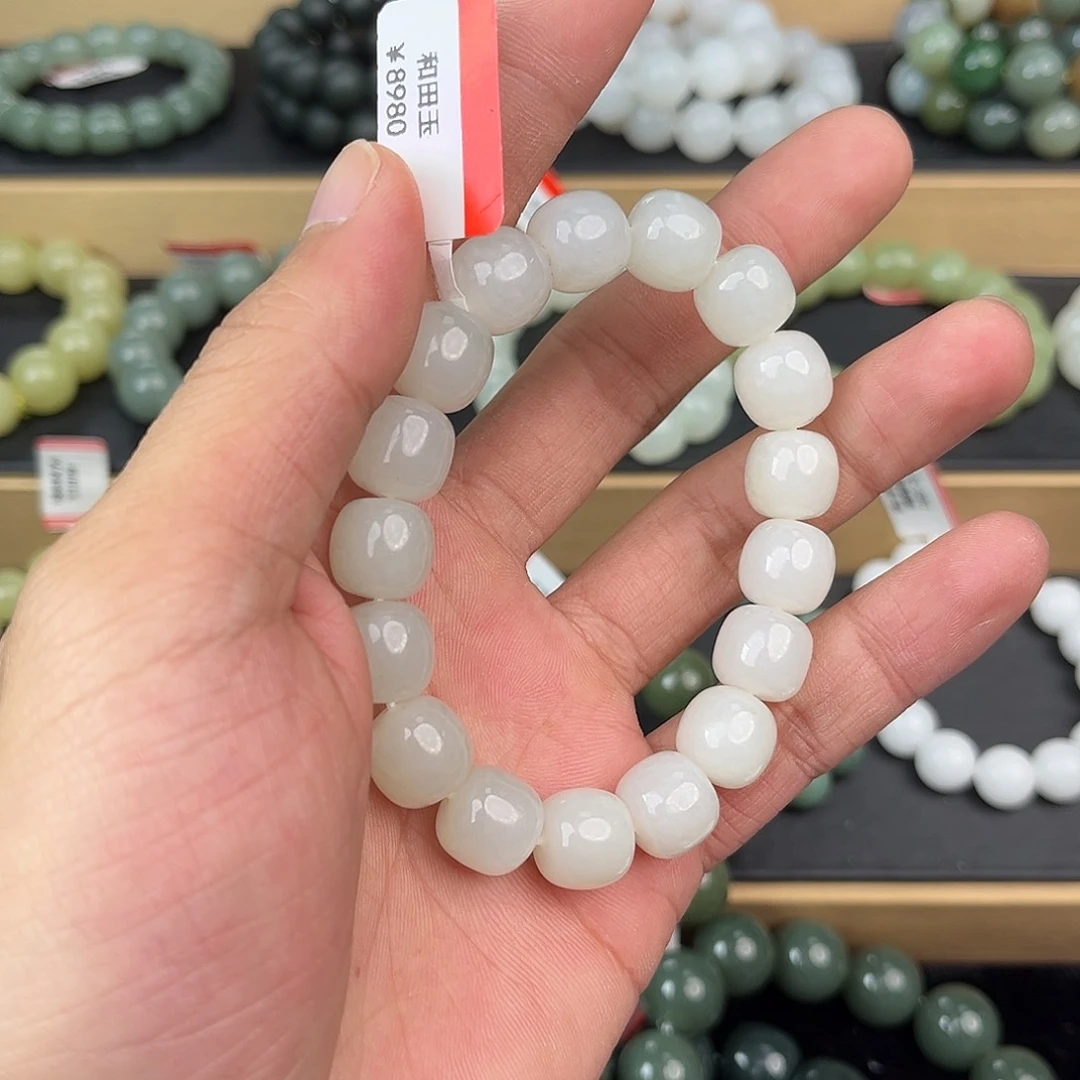 和田玉手串未镶嵌纯天然新疆和田玉且末天泰12mm
