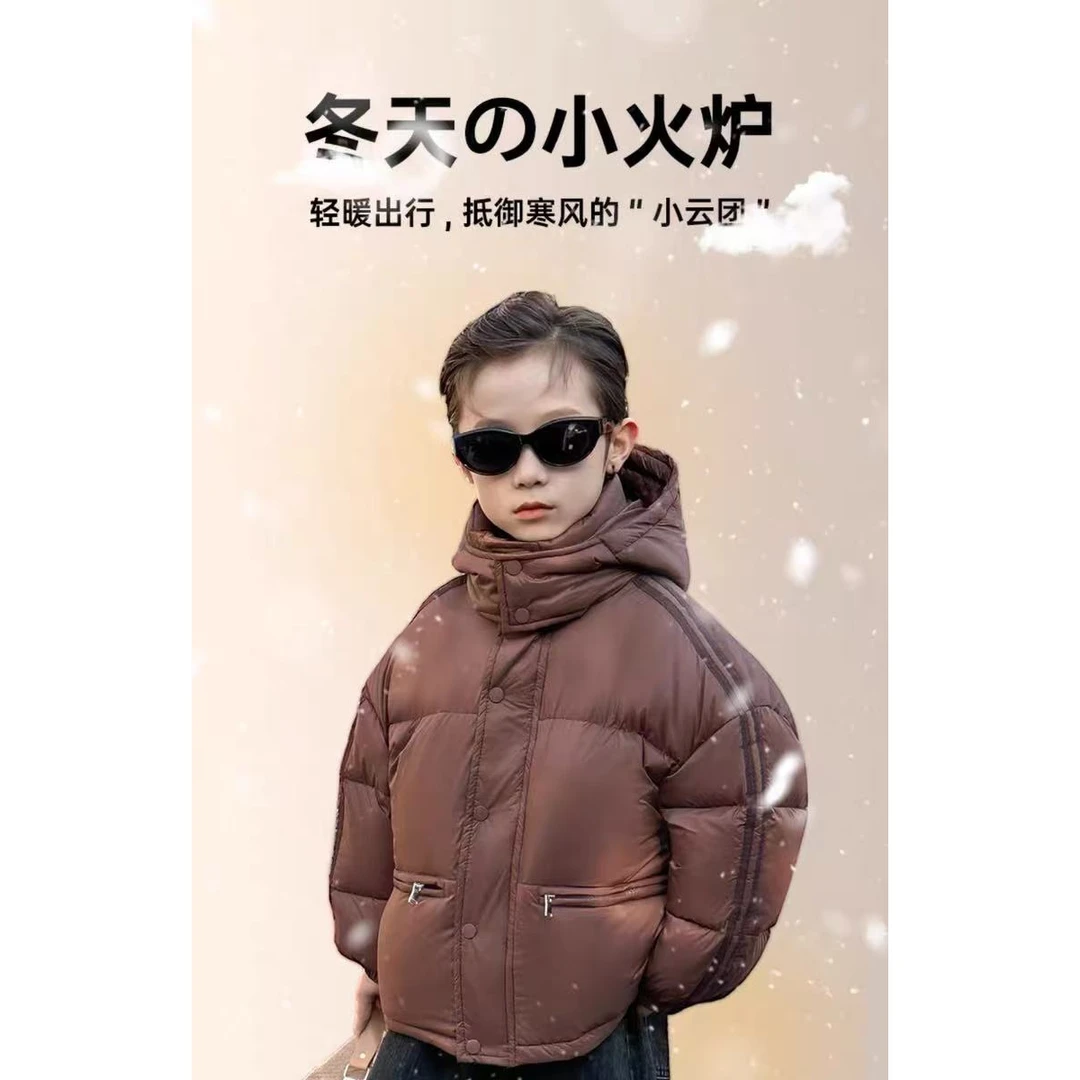 儿童韩系新款男女宝宝连帽加厚保暖外套