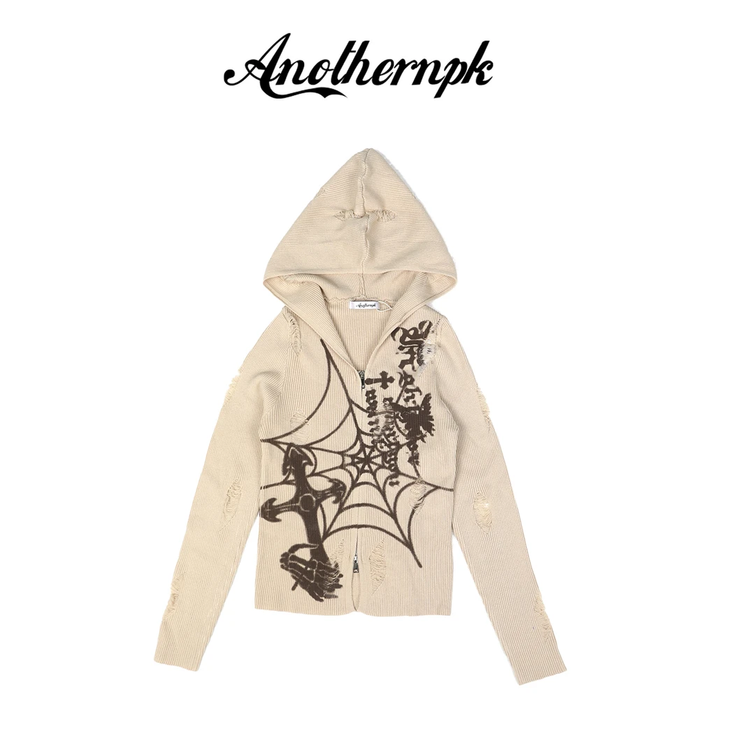 拼色女做旧极简风开衫款毛针织衫时尚针织衫A5F05A5187