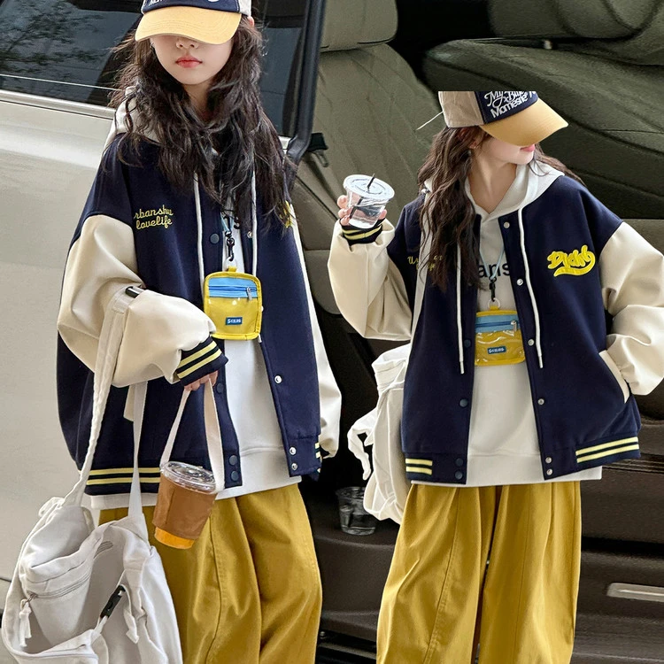 韩版女童洋气外套秋款保暖宽松显瘦童装时尚百搭潮流中大童女孩长