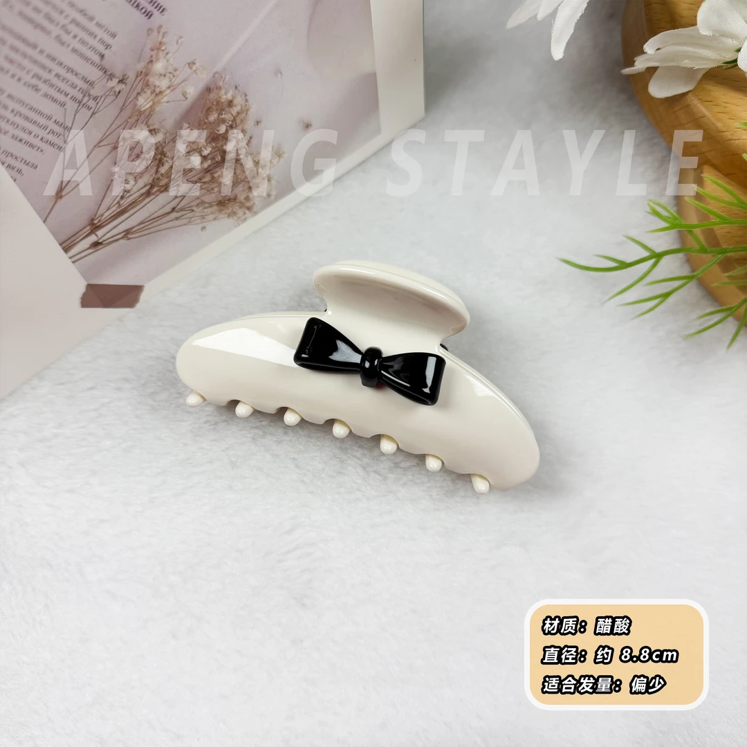 2451韩国醋酸蝴蝶结抓夹精致后脑勺夹鲨鱼夹时尚气质百搭经典