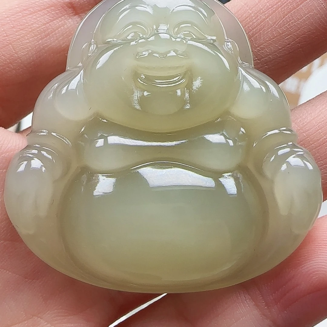 吊坠(赠链)18K金镶嵌和田玉45