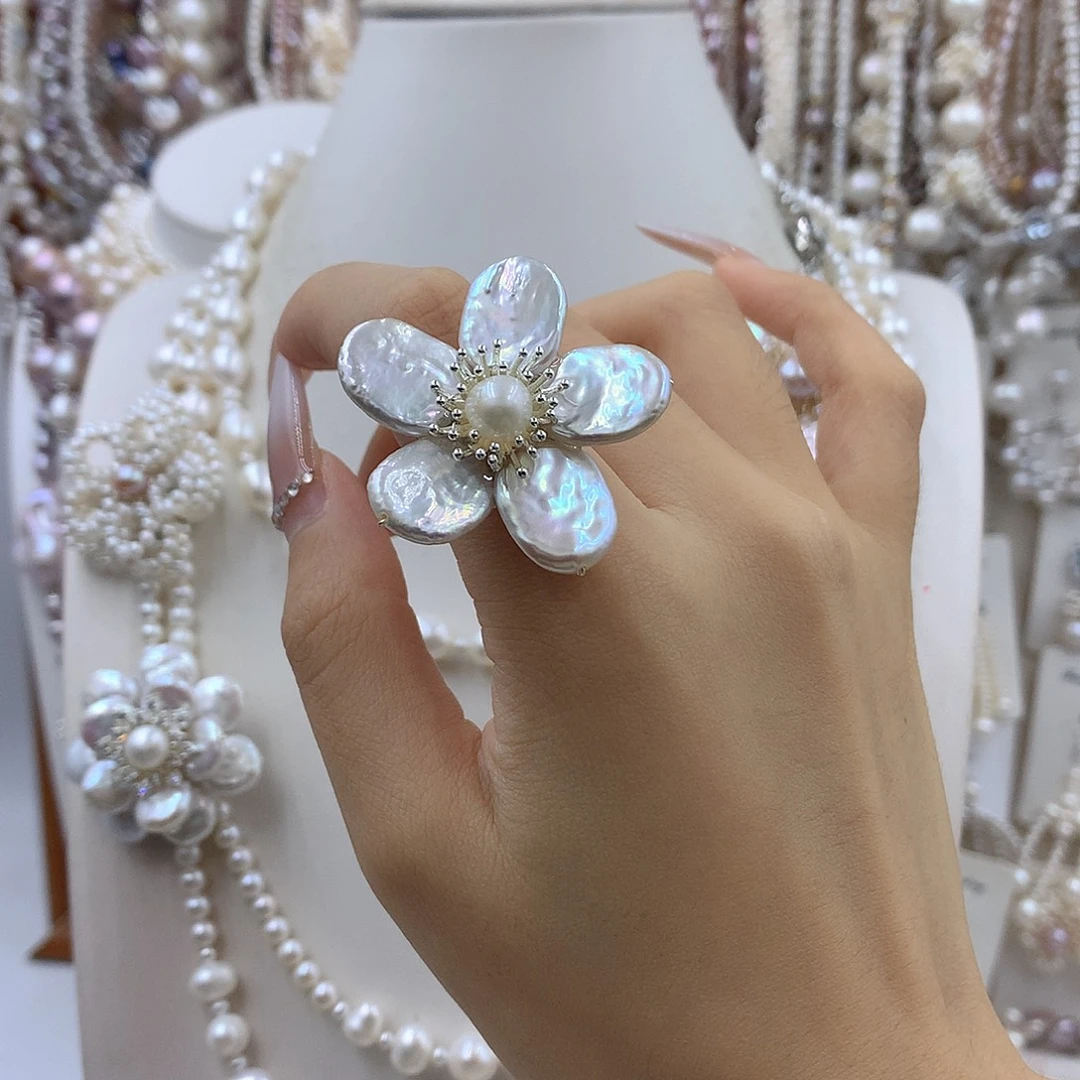 淡水珍珠项链耳饰银S925镶嵌