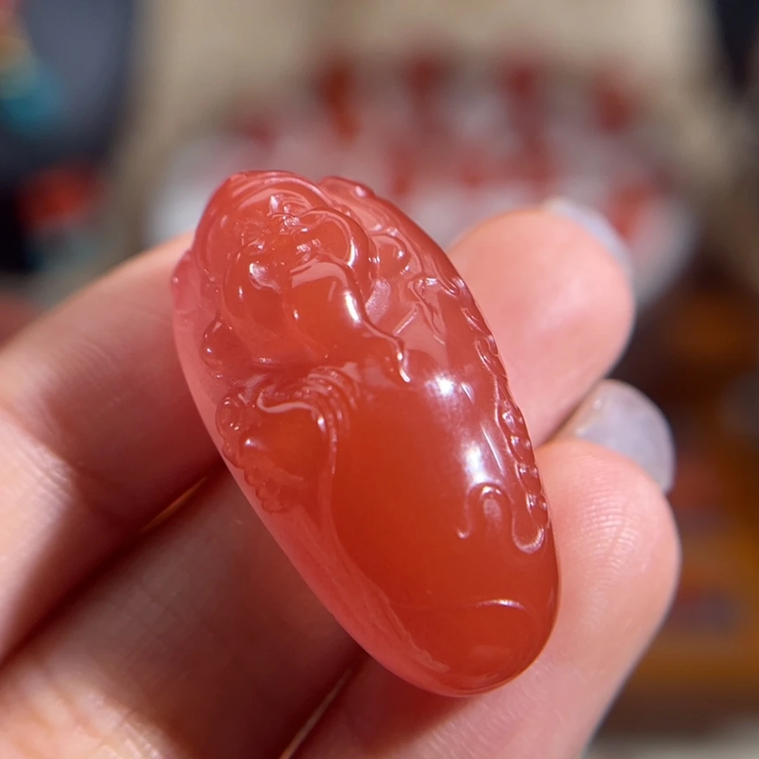 南红玛瑙未镶嵌财神 16.3x30.9mm
