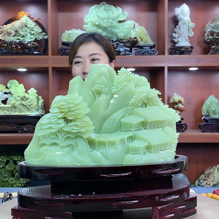 【闪购商品】蛇纹石玉（覆膜）珠宝奇石未镶嵌可***不