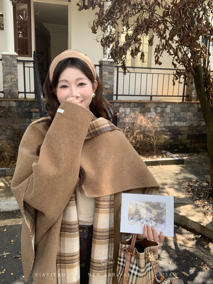 EIA一尧【布朗尼日记】70绵羊毛双面呢外套秋冬气质miu系学院风保暖