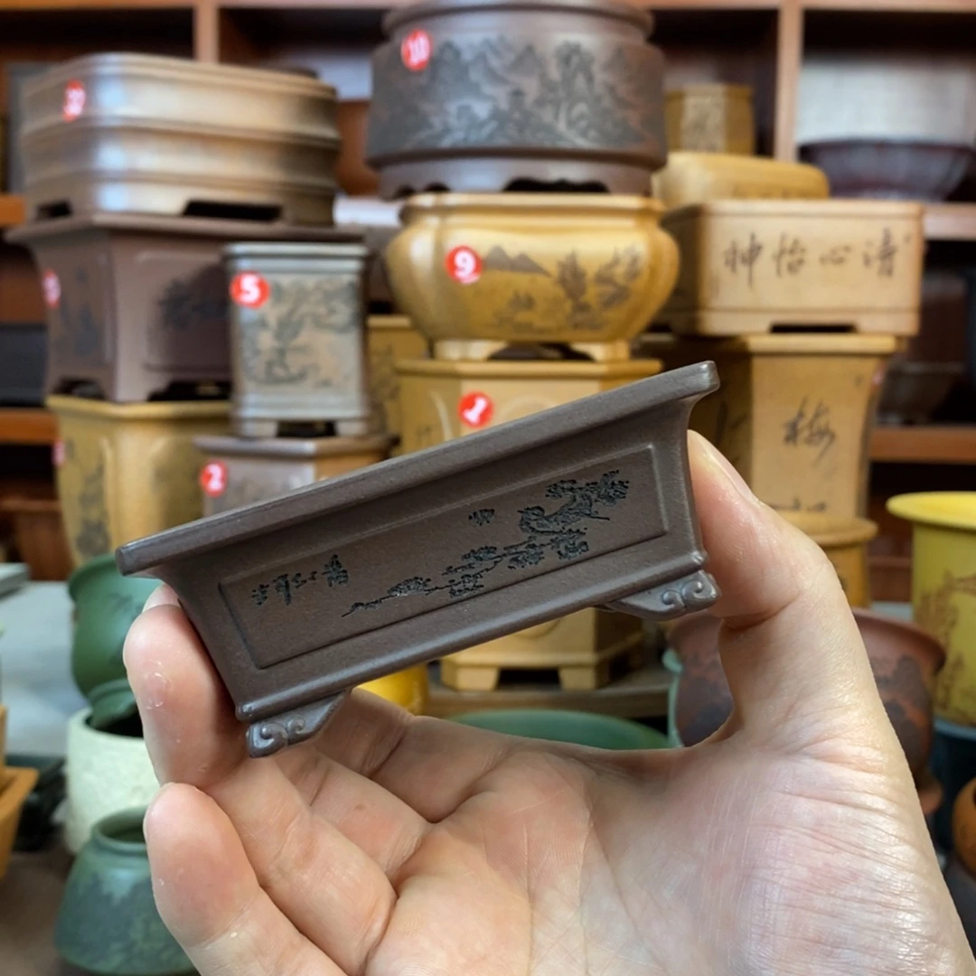 紫砂花盆盆景花盆小