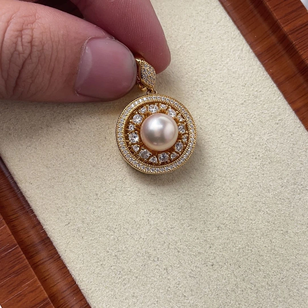 海水珍珠银S925镶嵌颈饰