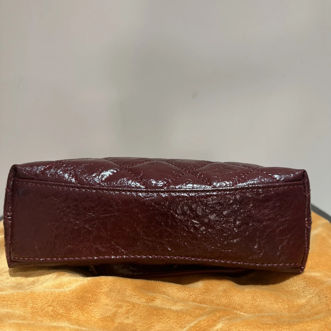 HIRMRIS手工真皮包550856 牛角hb双链条红色 hb油