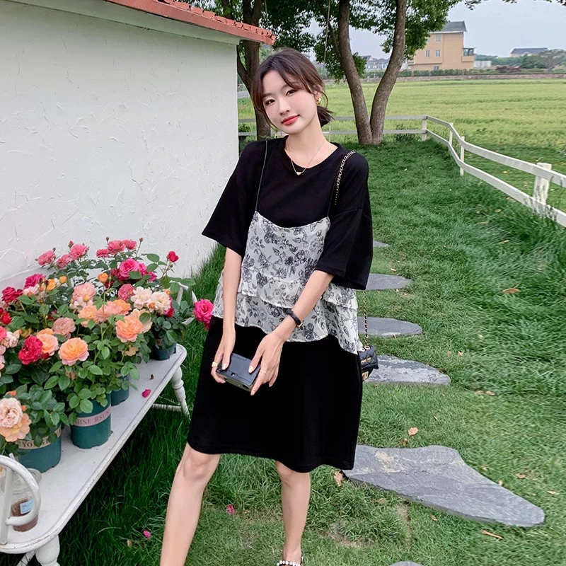 【801-890】-2025夏季新款连衣裙上千款工厂直销针织连衣裙假两件