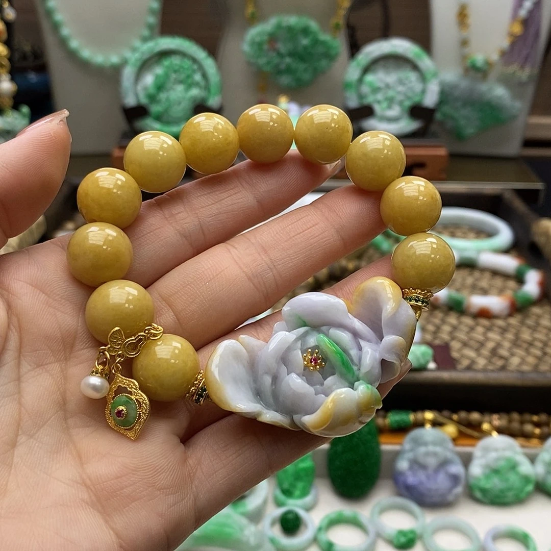 翡翠未镶嵌颈饰天然