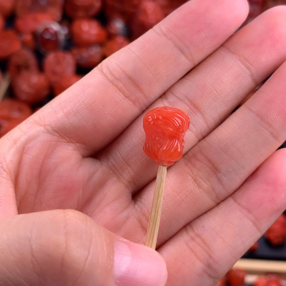 南红玛瑙白菜背云11.7MM未镶嵌