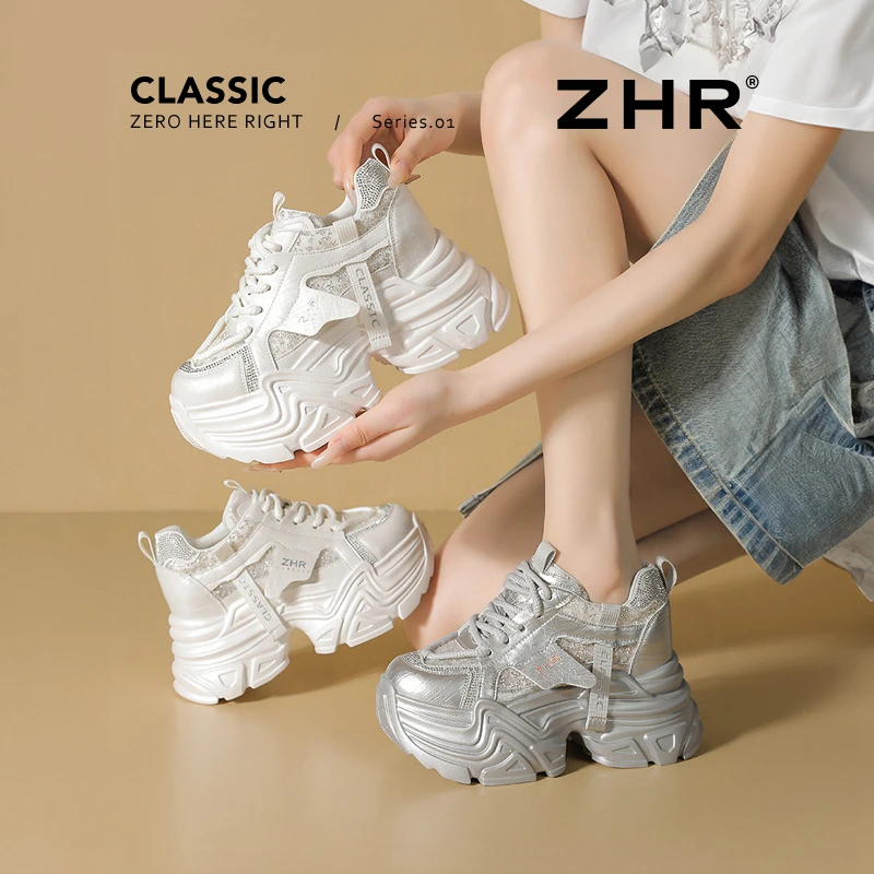 【清仓不补】ZHR厚底老爹鞋夏季新款小个子增高韩版百搭透气休闲鞋