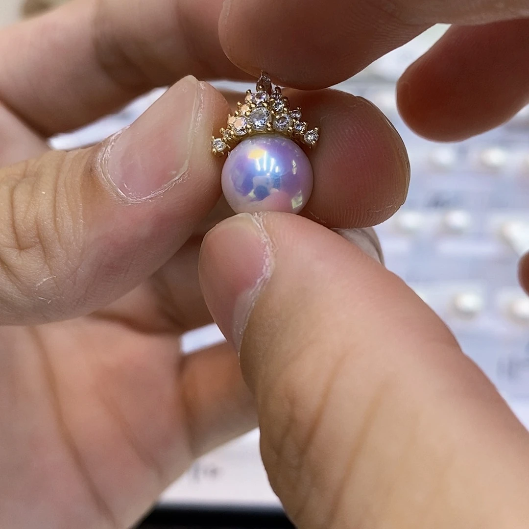 淡水珍珠银S925镶嵌颈饰猫**三