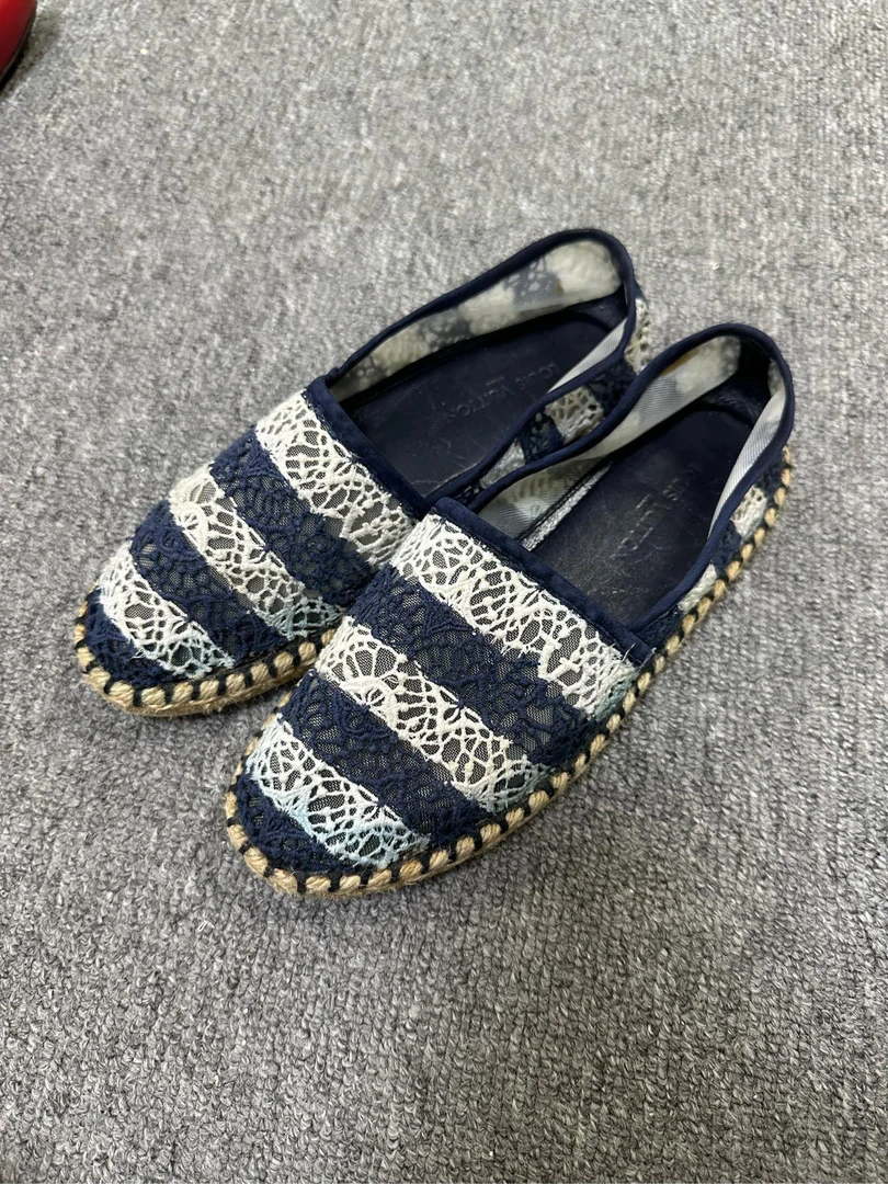 95新 LouisVuitton/路易威登 女士条纹渔夫鞋尺码： 35/7458