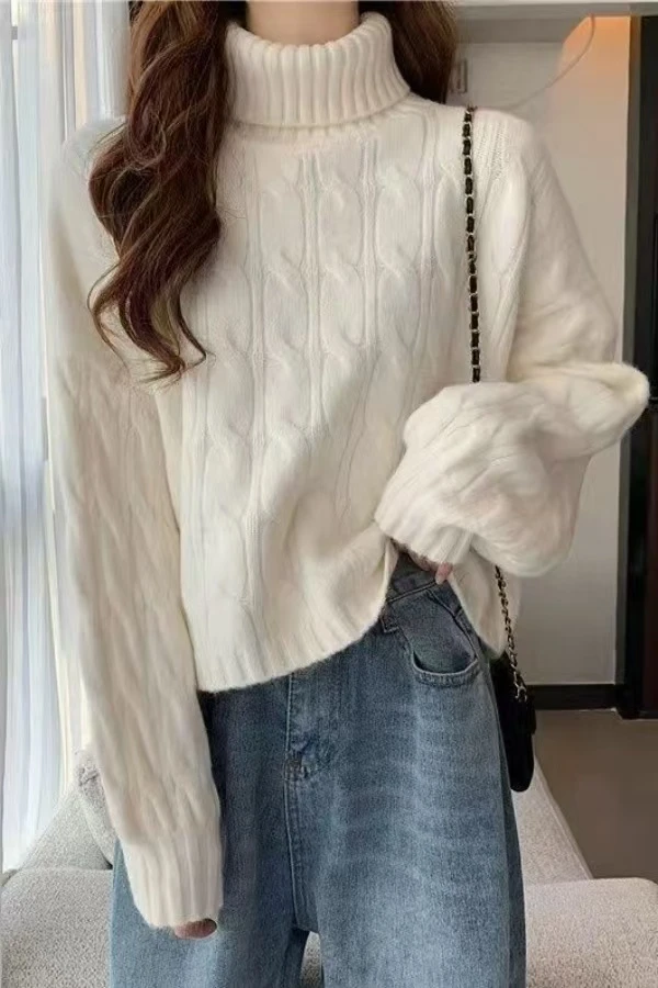 【安小姐优选】4051-4100冬季长款毛针织长袖高级感大衣内搭毛衣裙